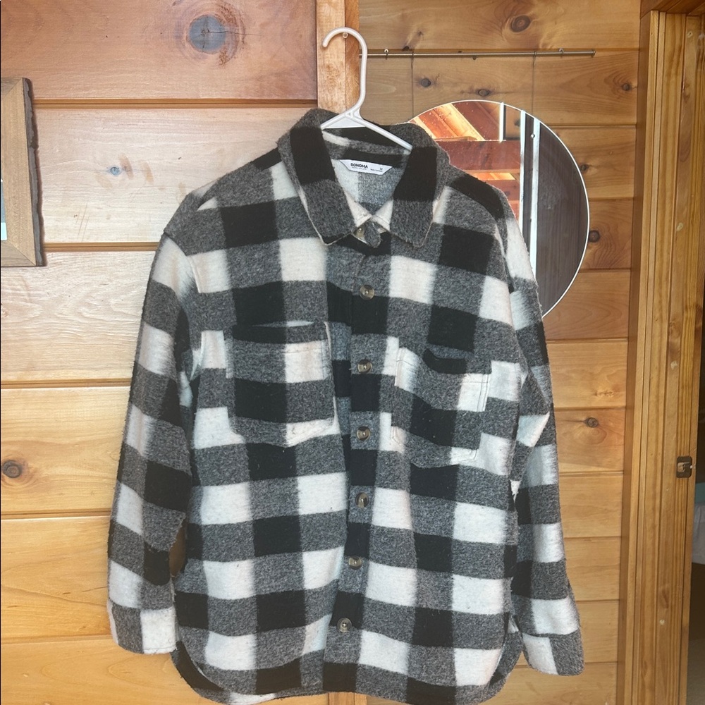 Buffalo plaid Black and White Checkered women’s shacket
